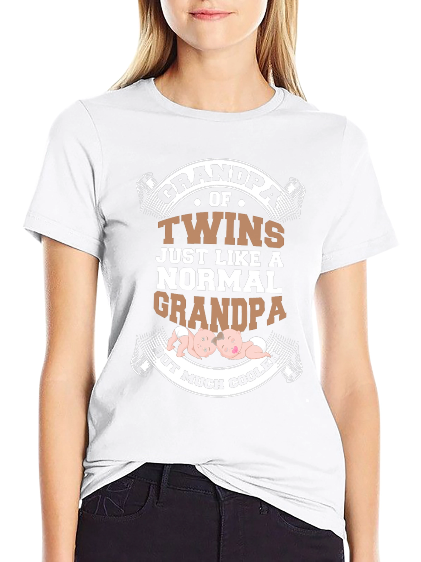 Grandpa of Twins T-Shirt - Cooler Than Normal