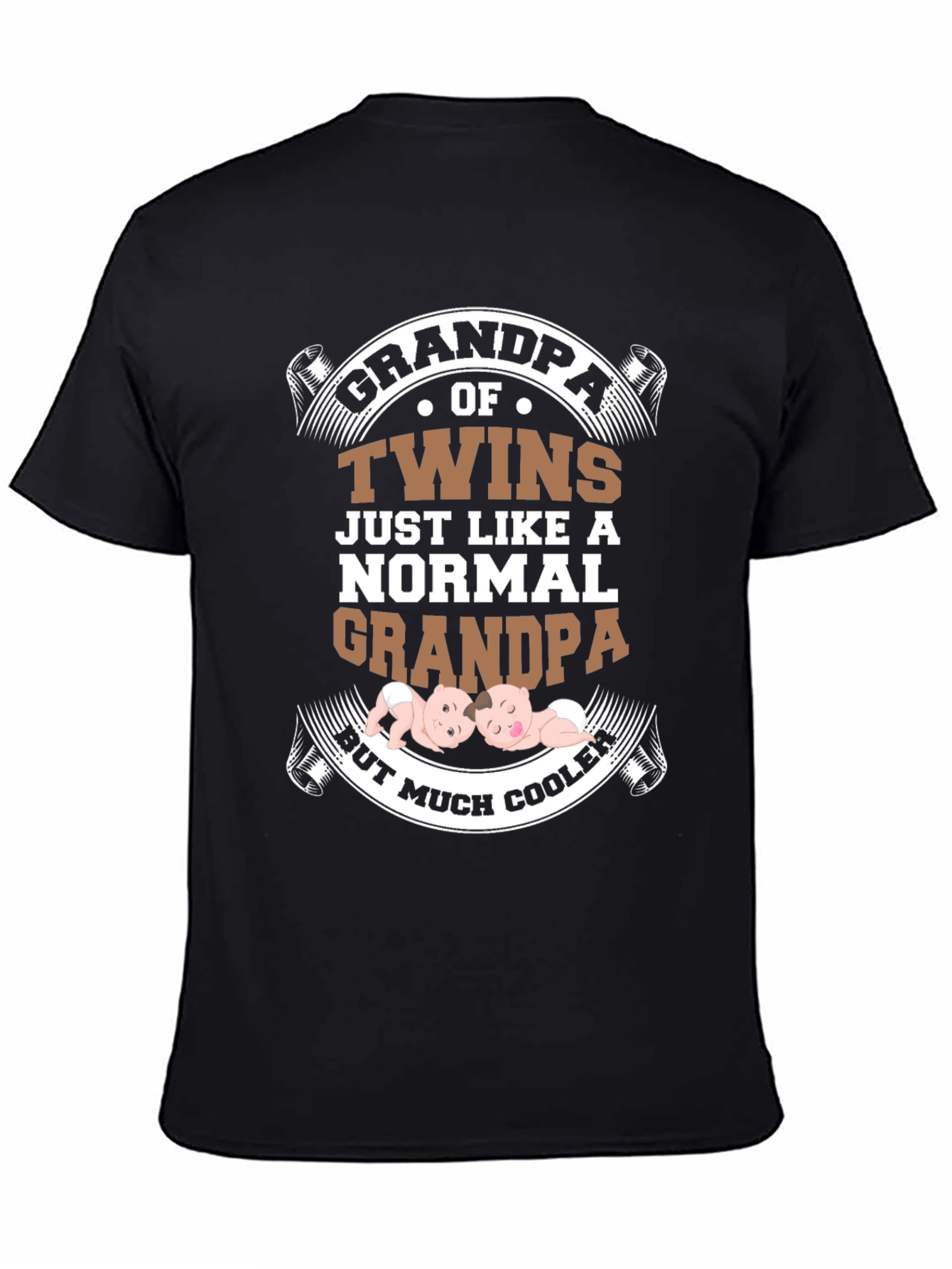 Grandpa of Twins T-Shirt - Cooler Than Normal