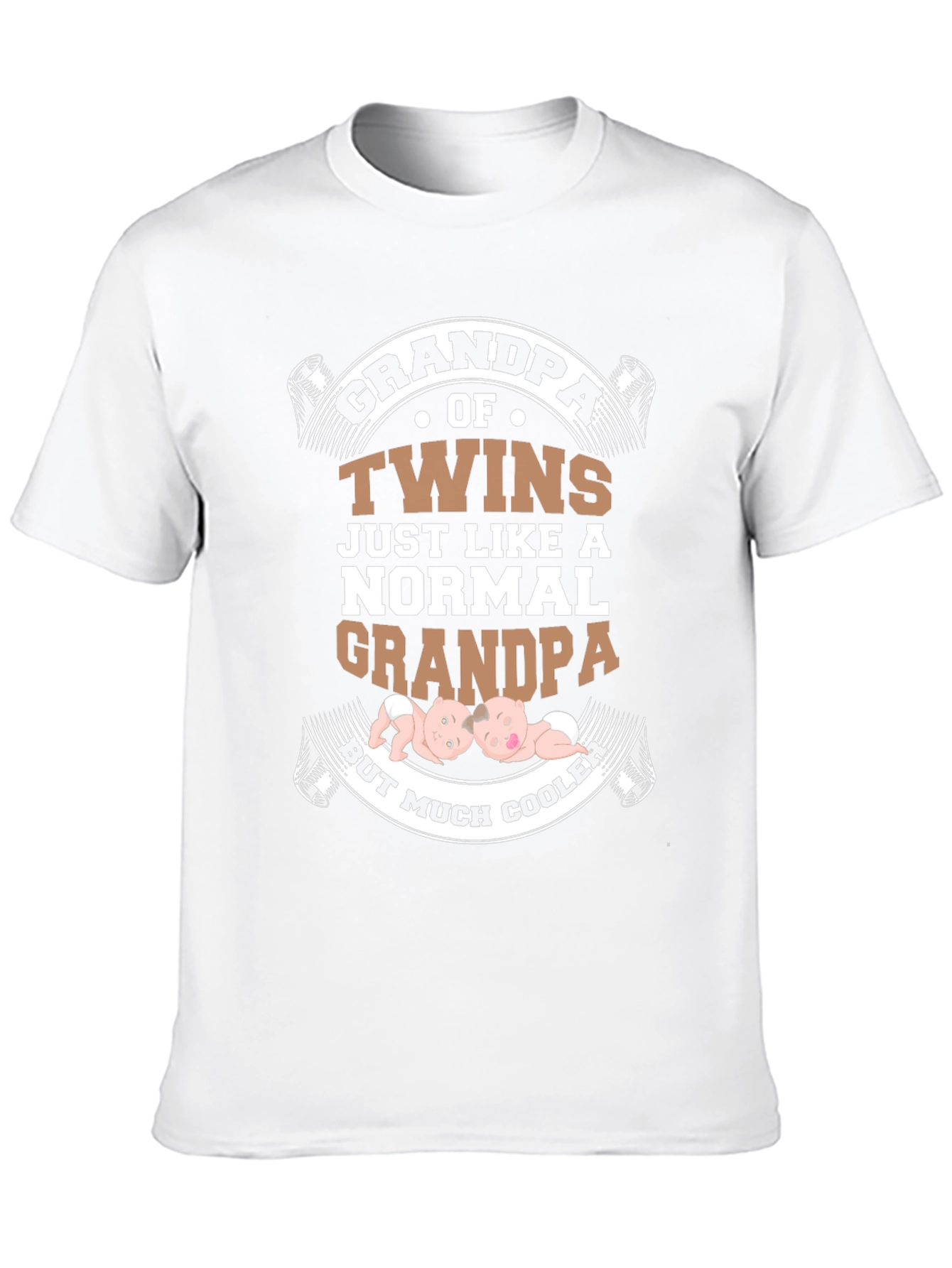 Grandpa of Twins T-Shirt - Cooler Than Normal