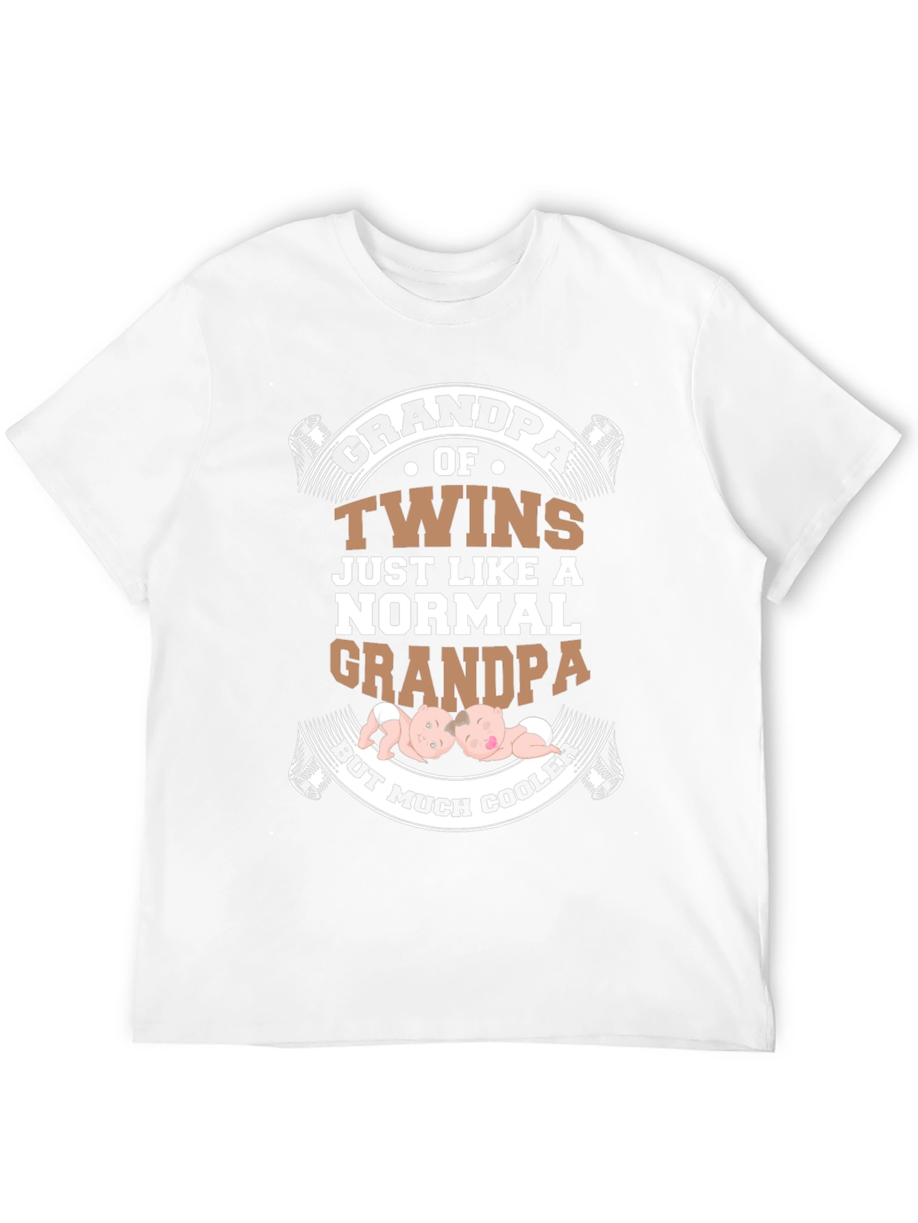 Grandpa of Twins T-Shirt - Cooler Than Normal
