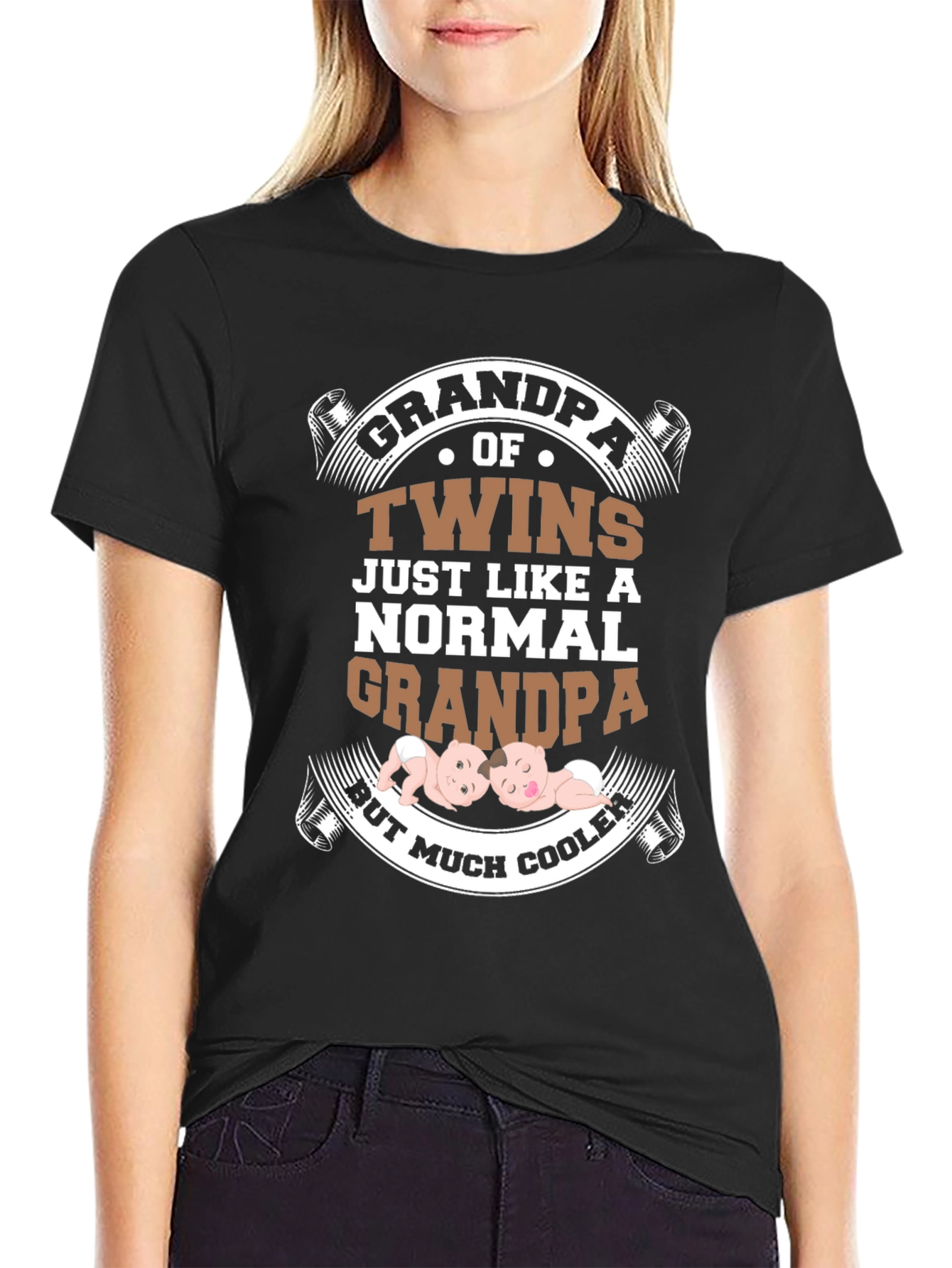 Grandpa of Twins T-Shirt - Cooler Than Normal