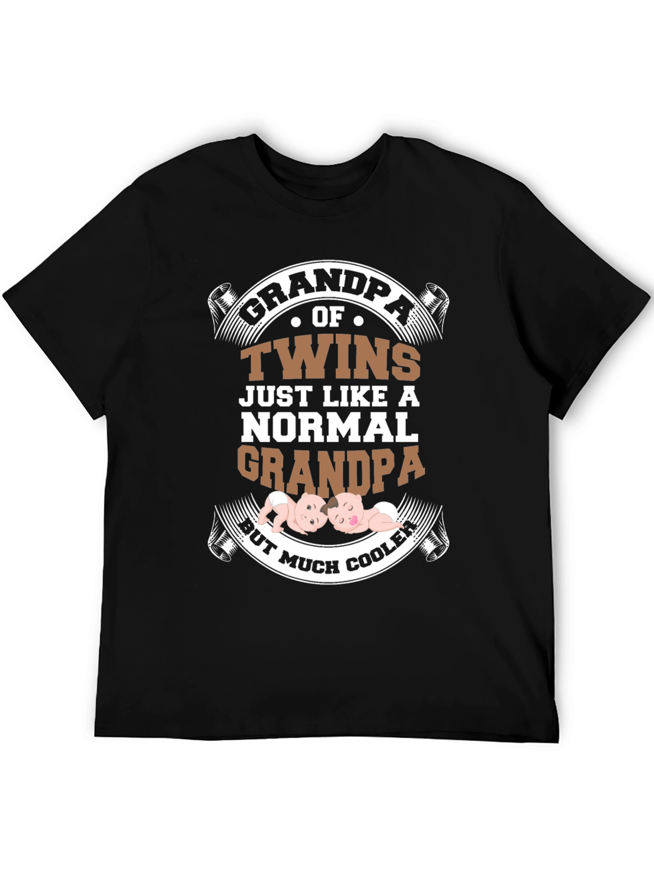 Grandpa of Twins T-Shirt - Cooler Than Normal
