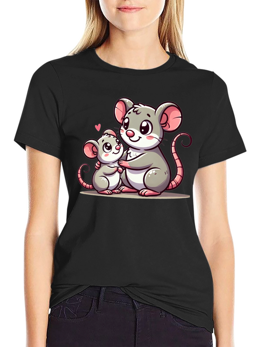 Cute Mouse Family Graphic T-Shirt