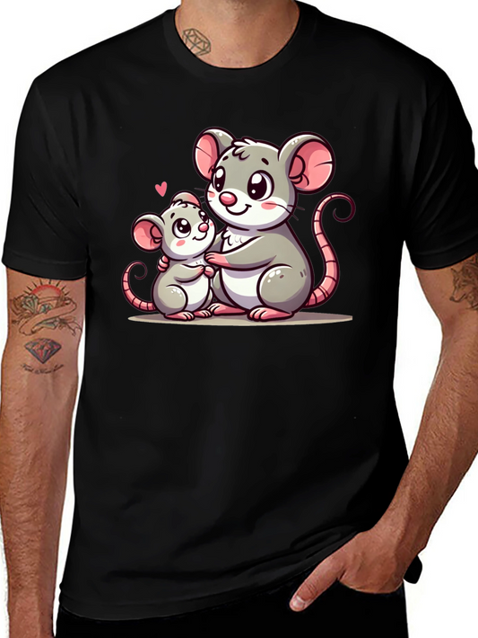 Cute Mouse Family Graphic T-Shirt
