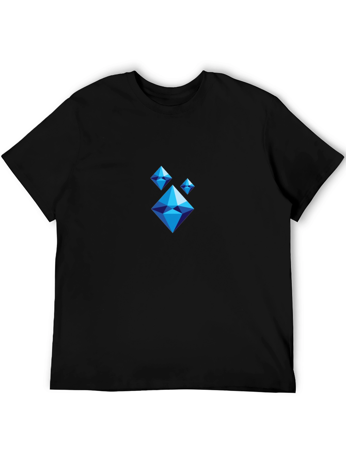 Geometric Diamond Pattern Black T-Shirt
