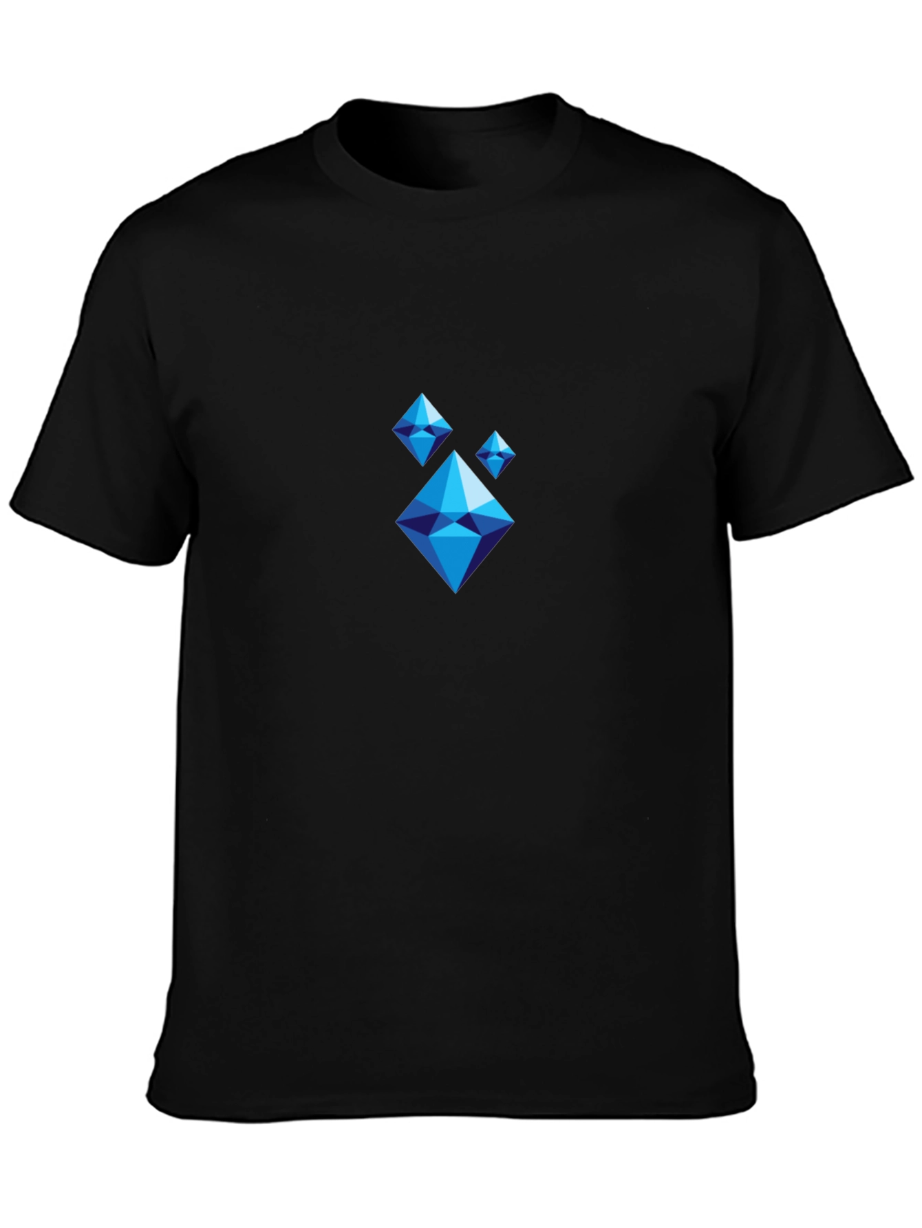 Geometric Diamond Pattern Black T-Shirt