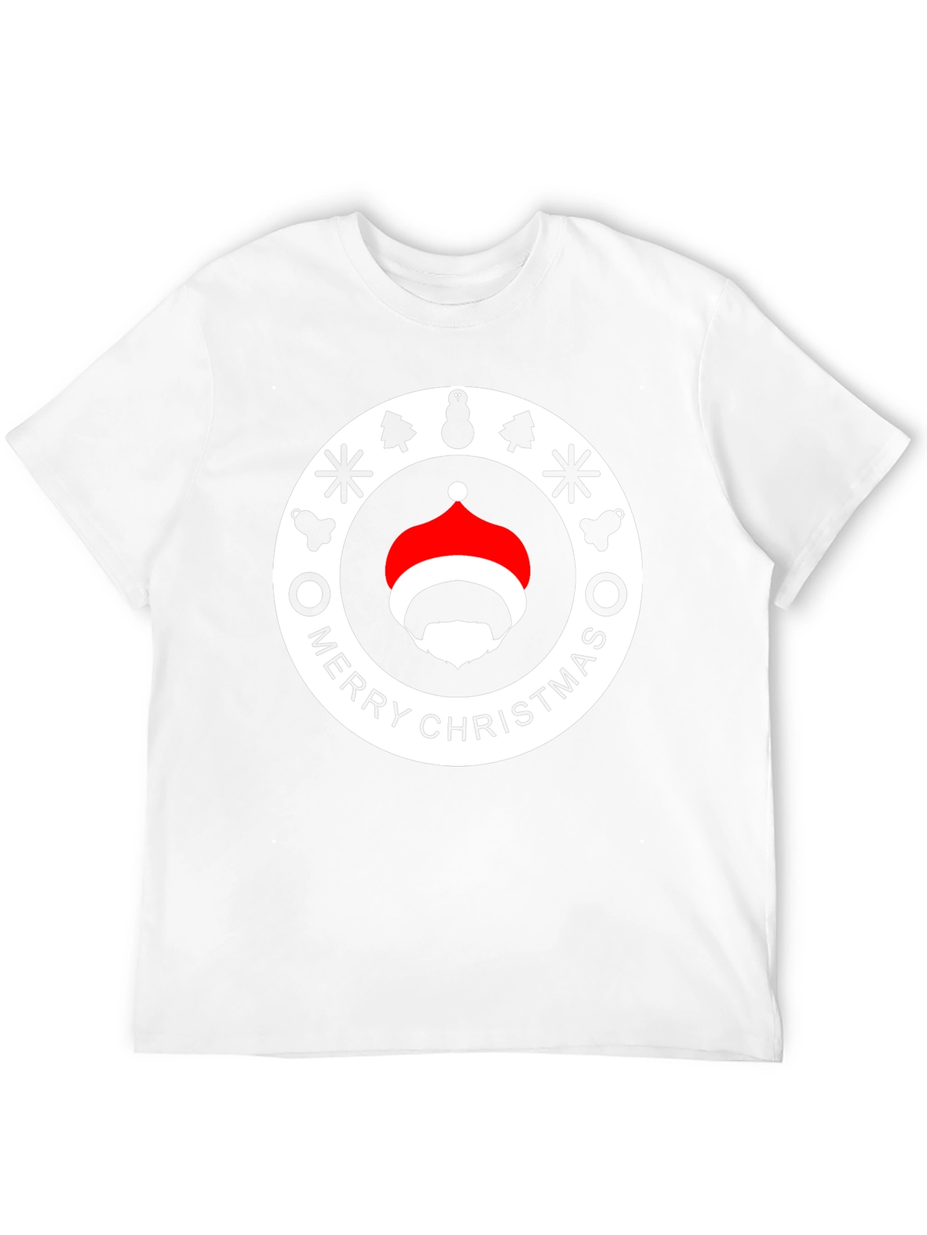 Festive Santa Beard Graphic Tee - Merry Christmas
