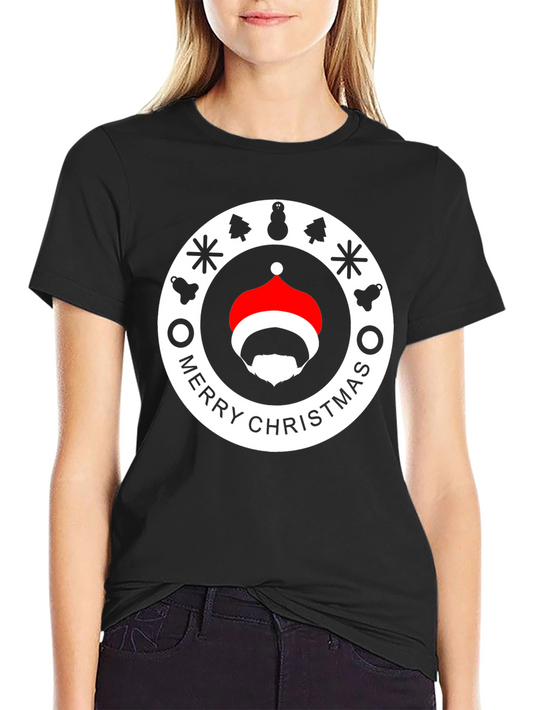 Festive Santa Beard Graphic Tee - Merry Christmas