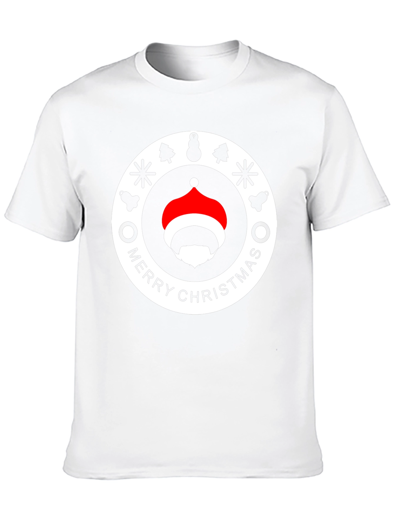 Festive Santa Beard Graphic Tee - Merry Christmas