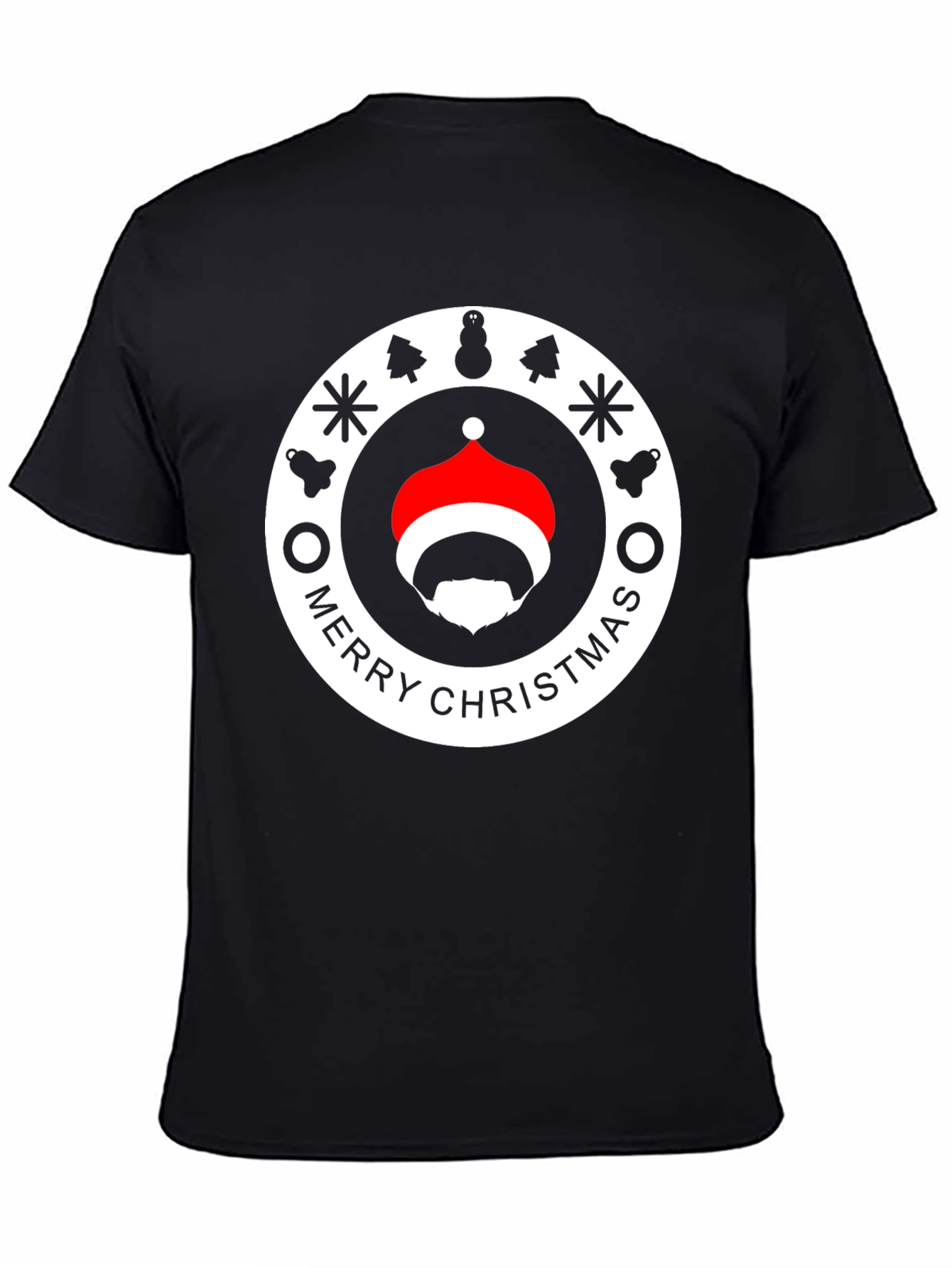Festive Santa Beard Graphic Tee - Merry Christmas