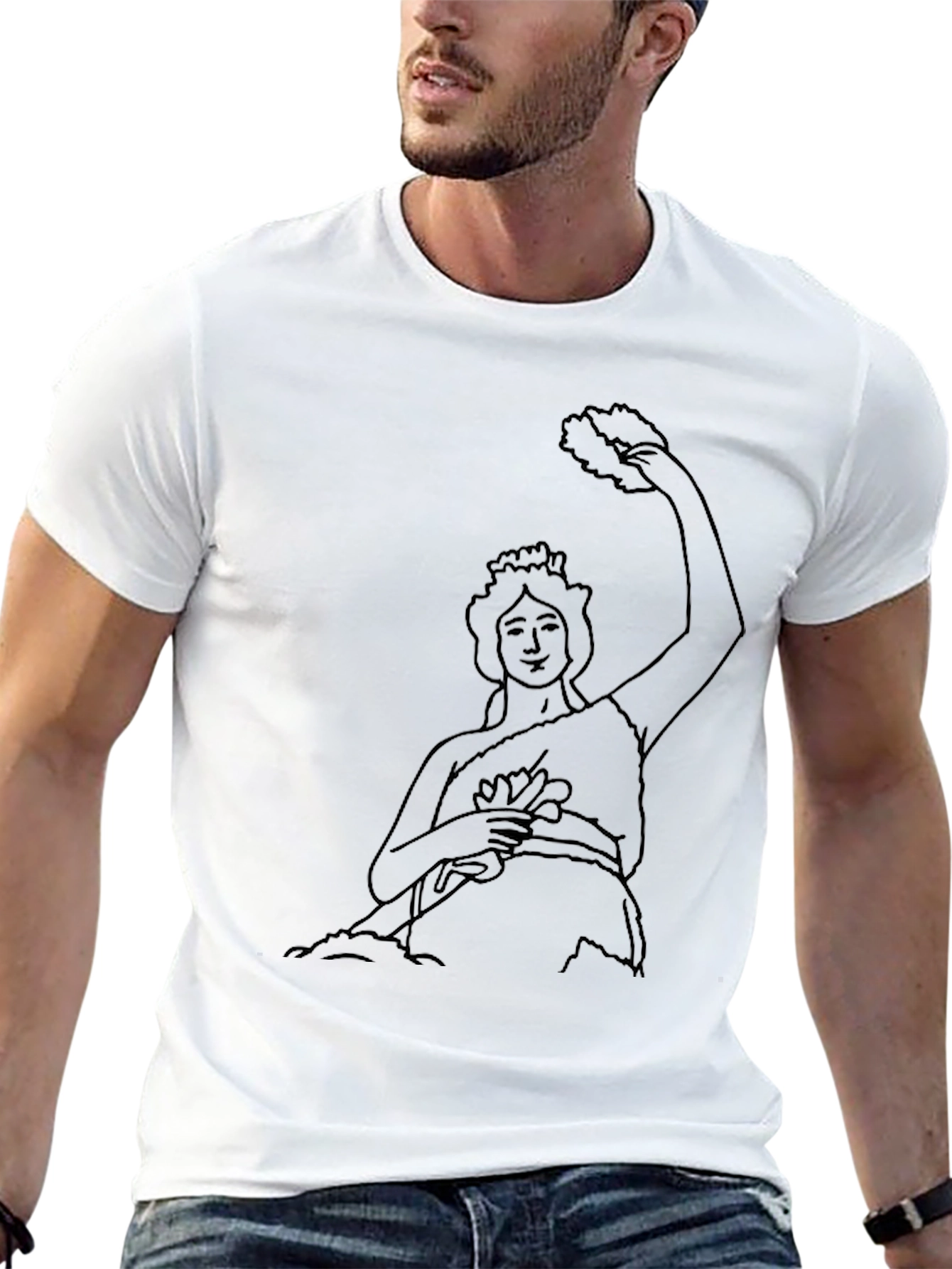 Black T-Shirt with Goddess Graphic