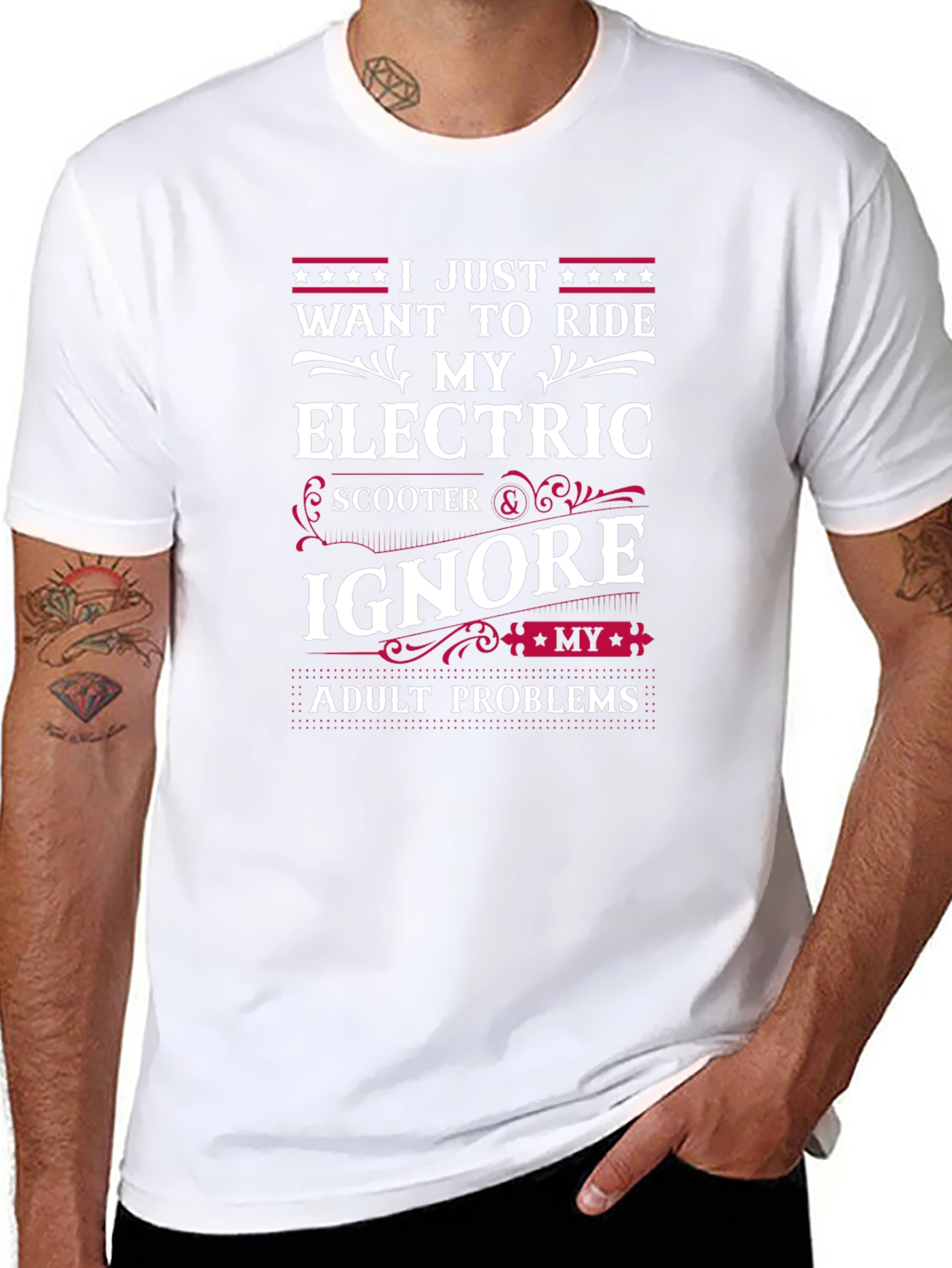 Electric Scooter Rider T-Shirt - Ignore Adult Problems