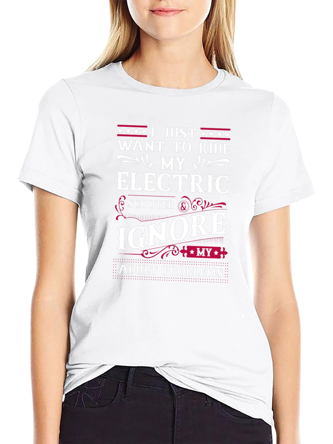 Electric Scooter Rider T-Shirt - Ignore Adult Problems
