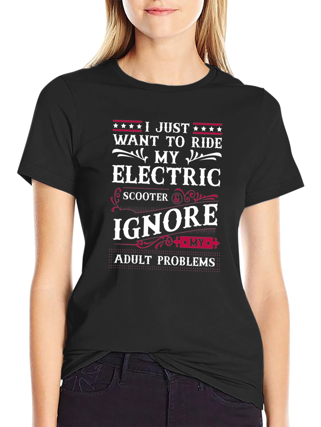 Electric Scooter Rider T-Shirt - Ignore Adult Problems