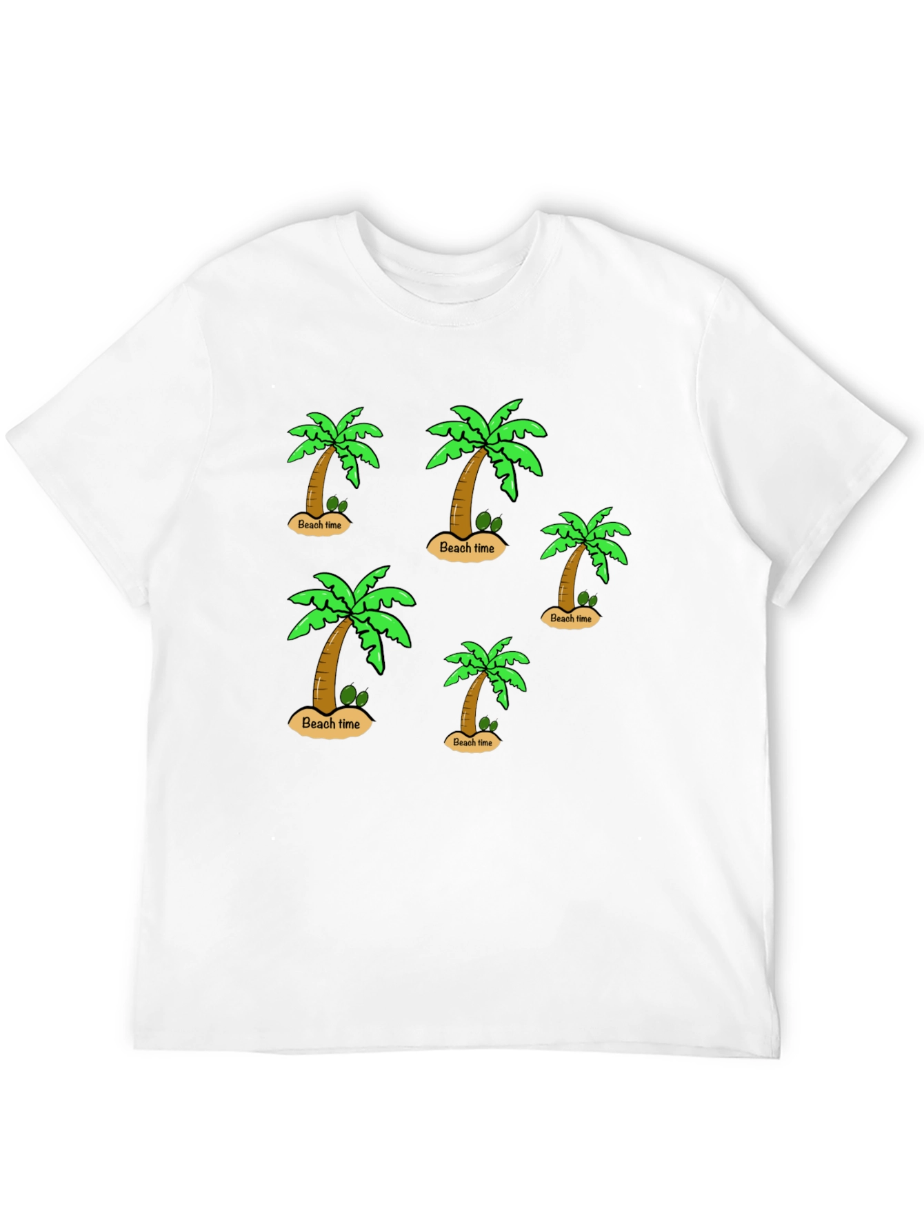 Beach Time Palm Tree Graphic Black T-Shirt