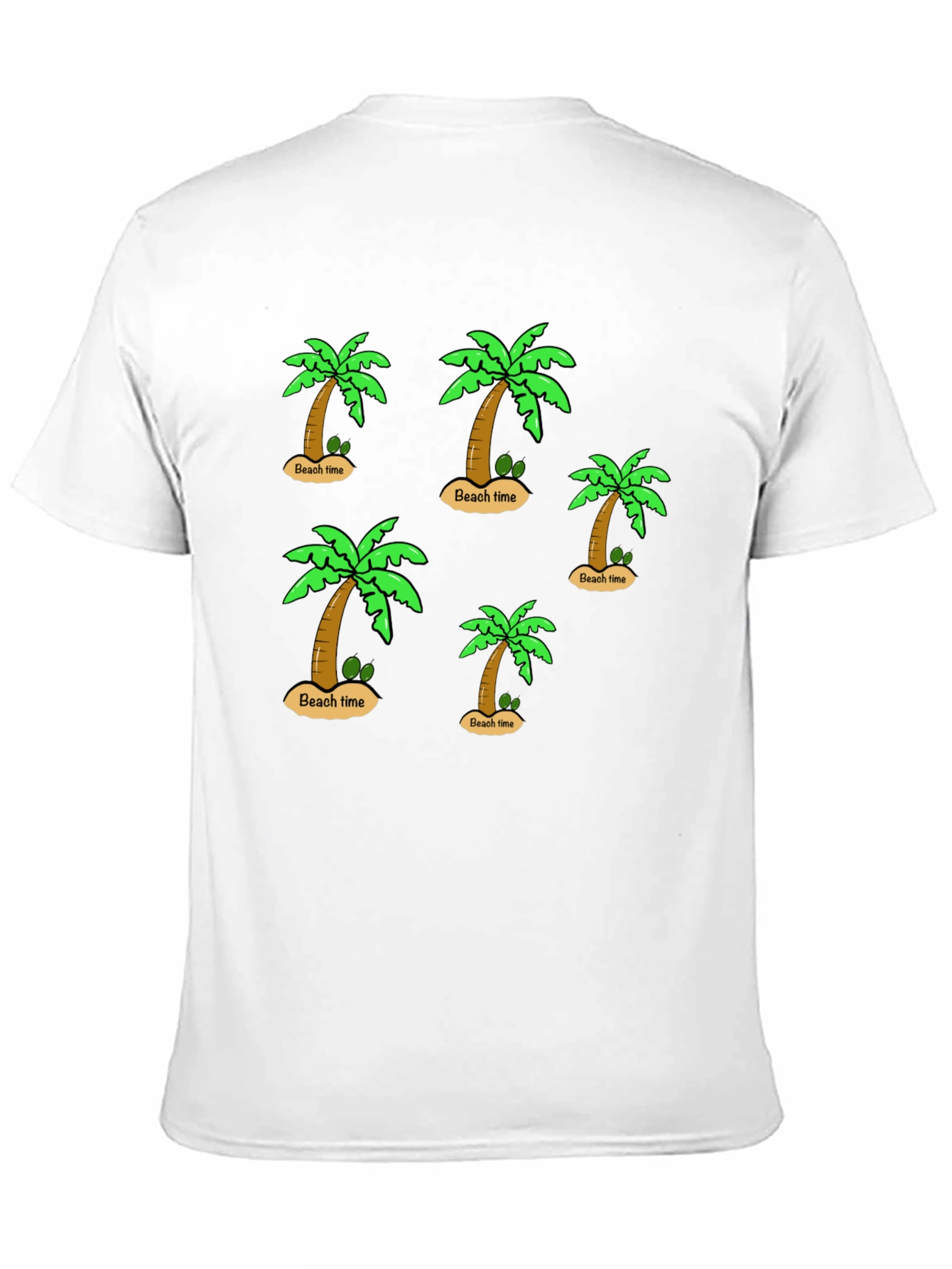 Beach Time Palm Tree Graphic Black T-Shirt