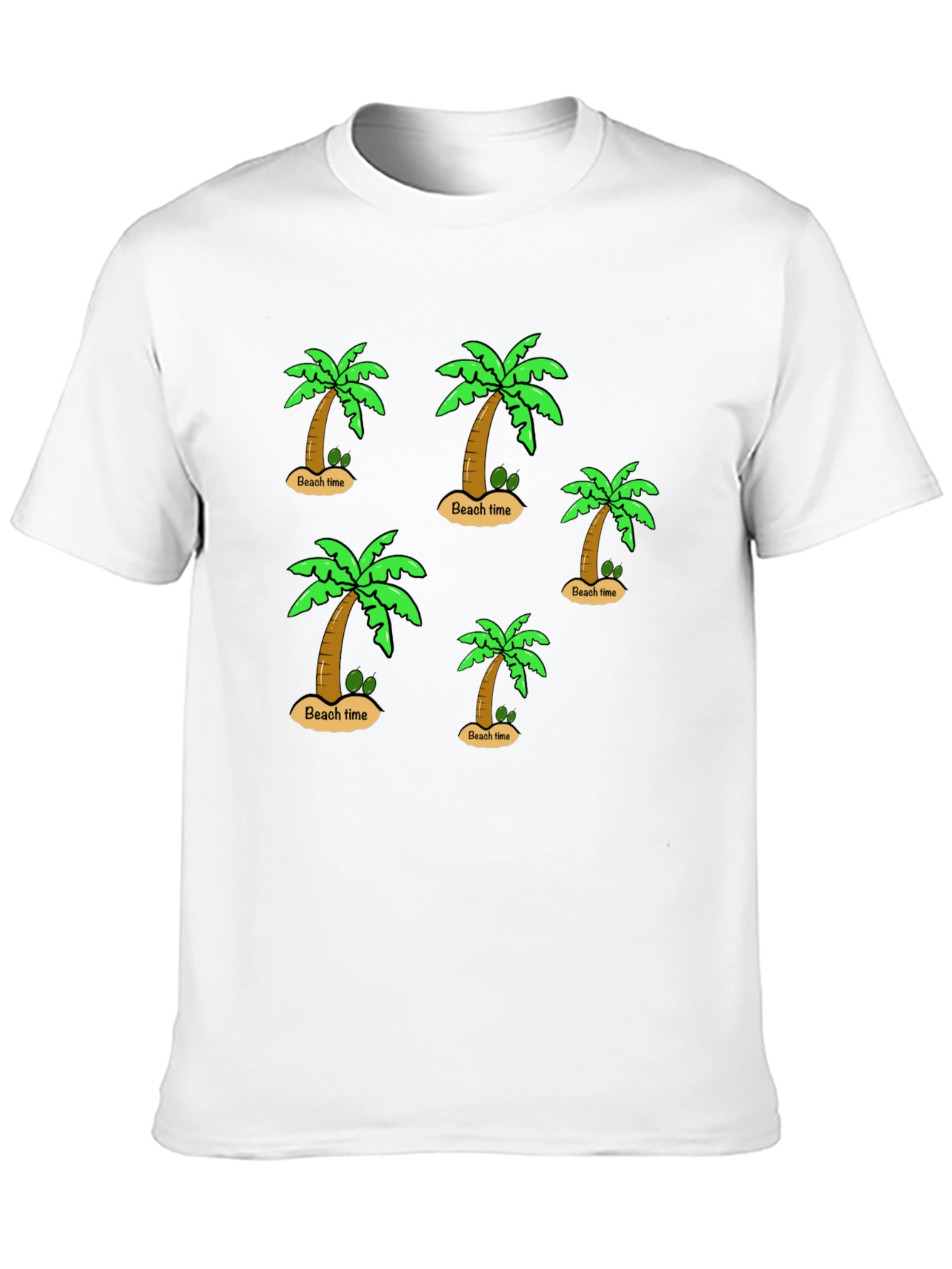 Beach Time Palm Tree Graphic Black T-Shirt