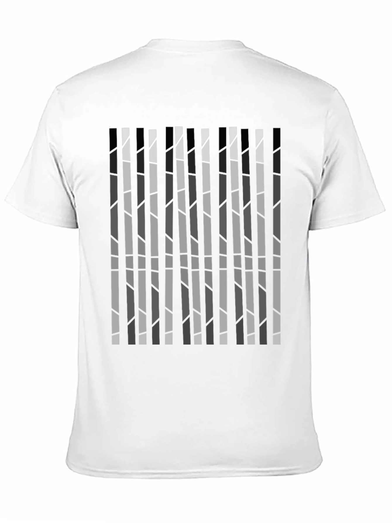 Modern Striped Graphic Tee - Sleek Black Cotton Shirt
