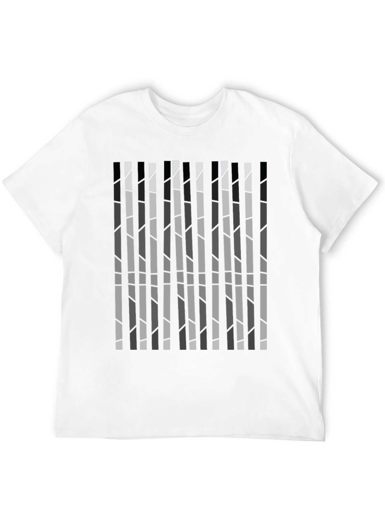 Modern Striped Graphic Tee - Sleek Black Cotton Shirt