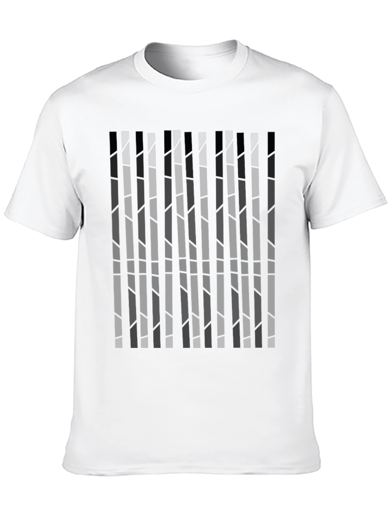 Modern Striped Graphic Tee - Sleek Black Cotton Shirt