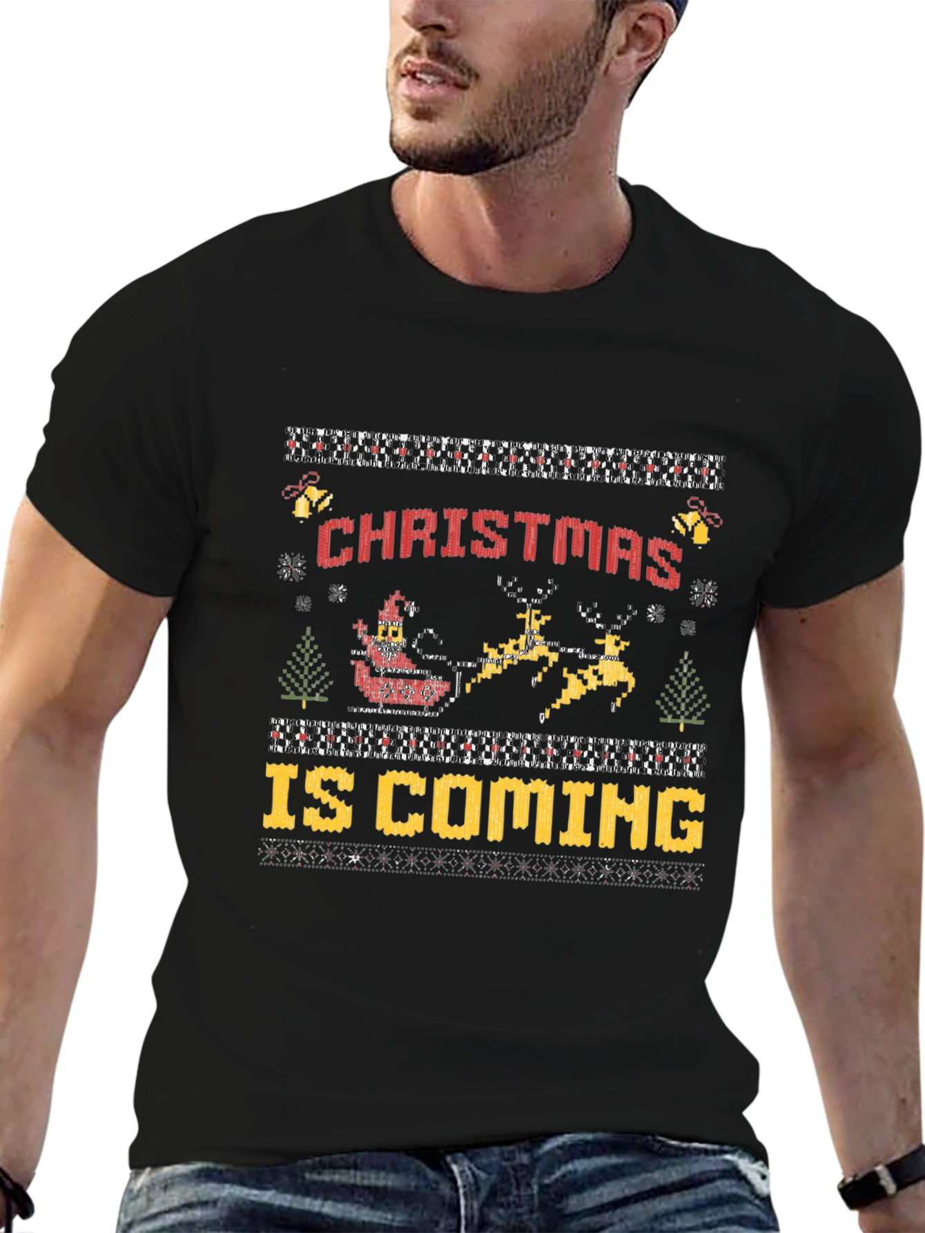 Christmas Is Coming Ugly Sweater Style T-Shirt