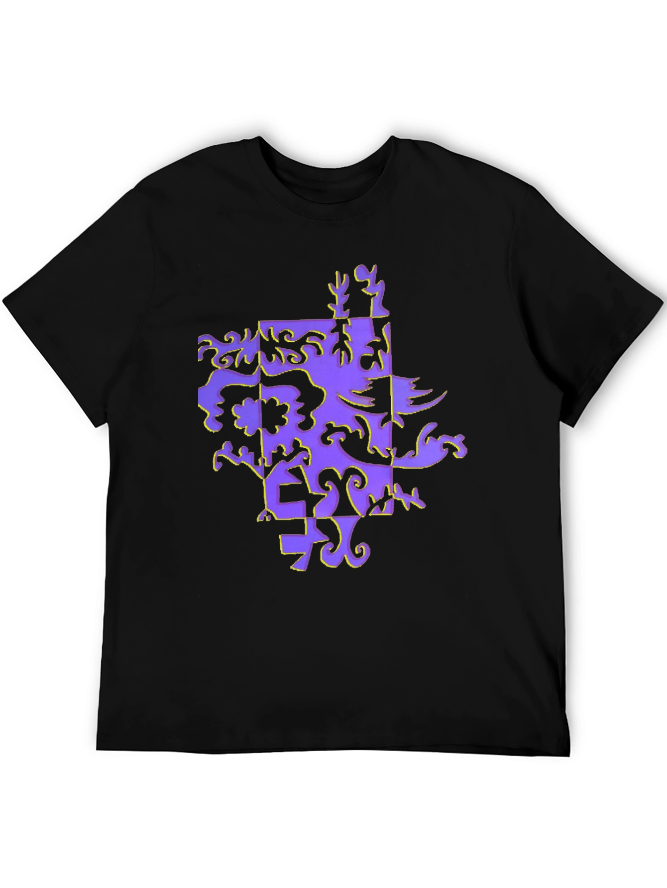 Abstract Pattern Black T-Shirt
