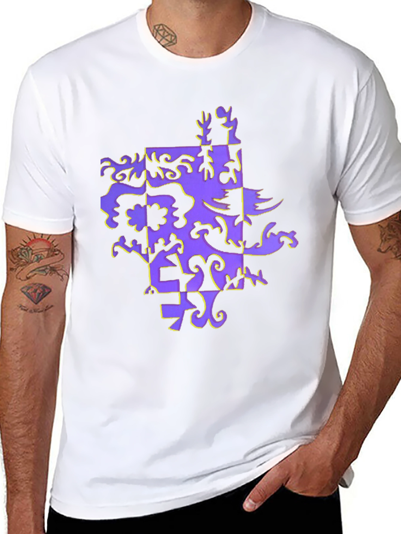 Abstract Pattern Black T-Shirt