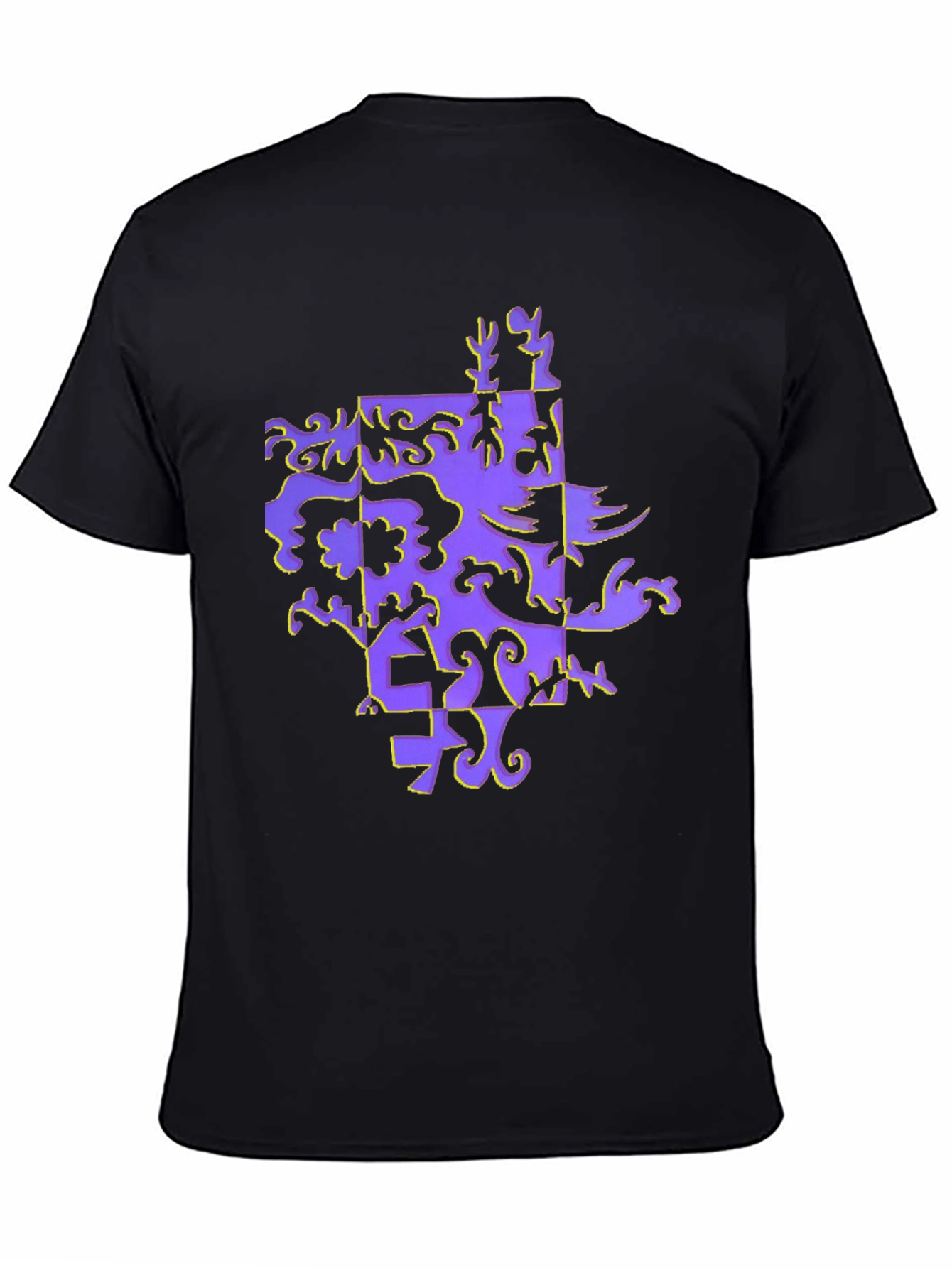Abstract Pattern Black T-Shirt