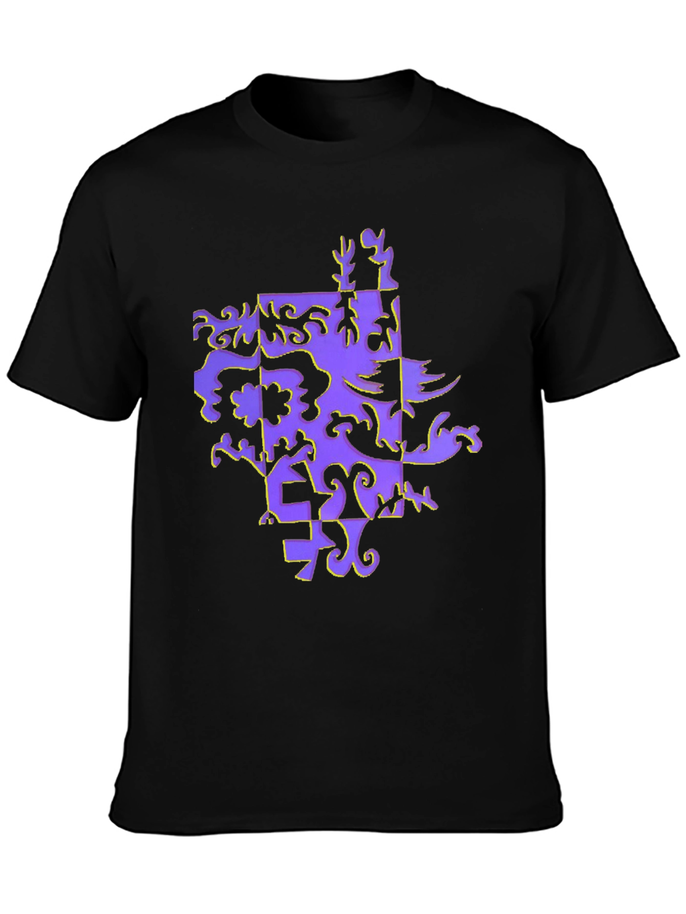 Abstract Pattern Black T-Shirt