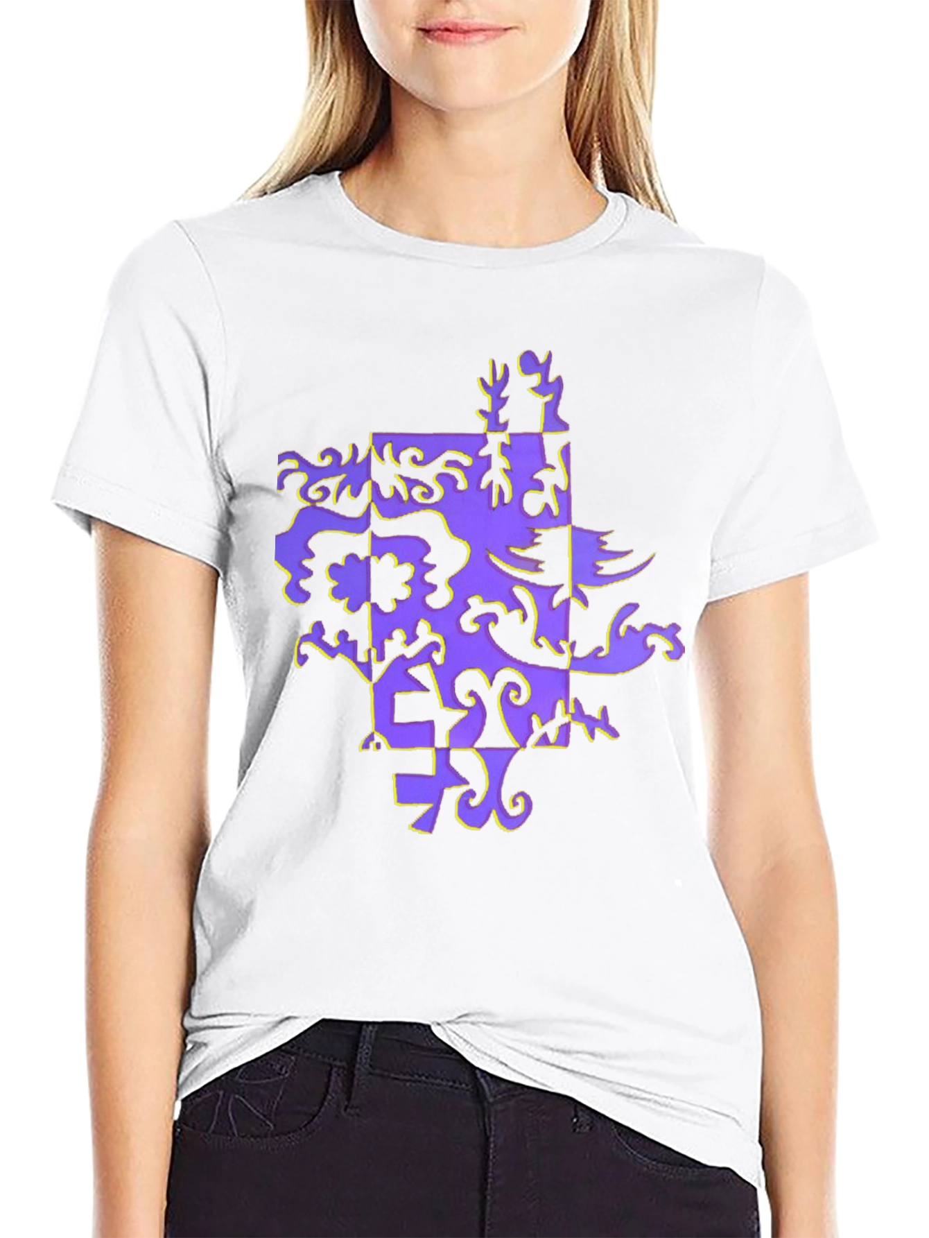 Abstract Pattern Black T-Shirt