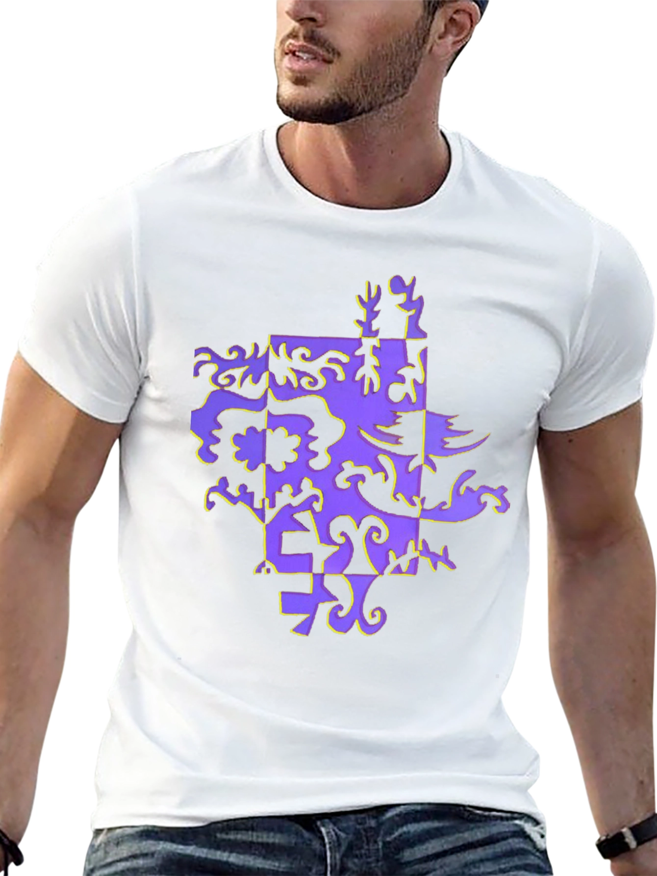Abstract Pattern Black T-Shirt