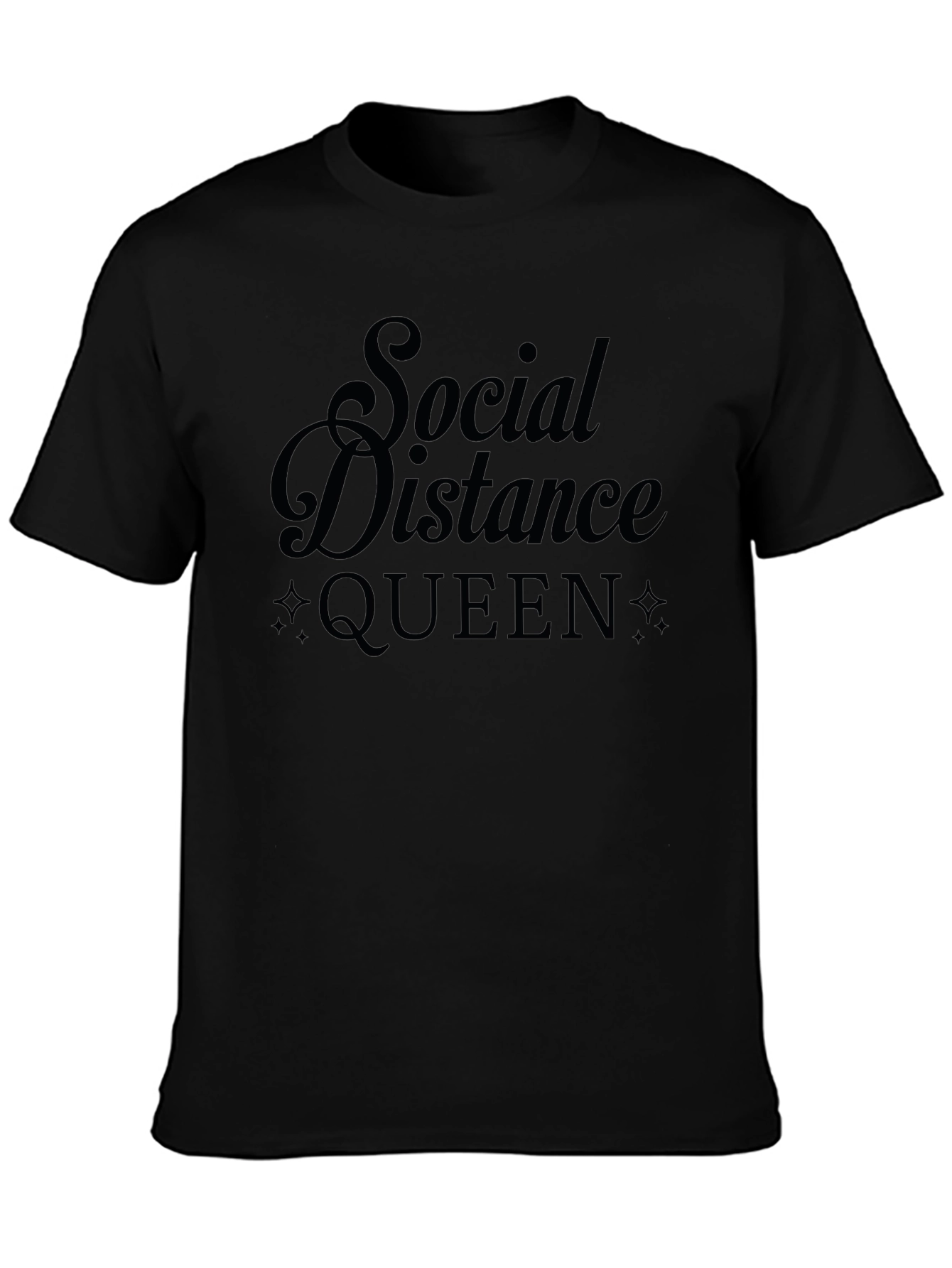 Social Distance Queen Graphic Tee - Black