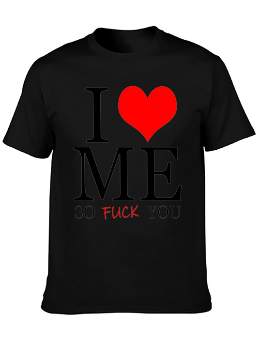I Heart ME Funny Graphic T-Shirt - Black Tee