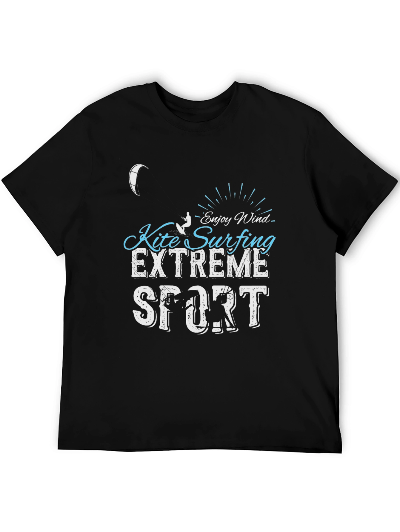 Kite Surfing Extreme Sport Black T-Shirt