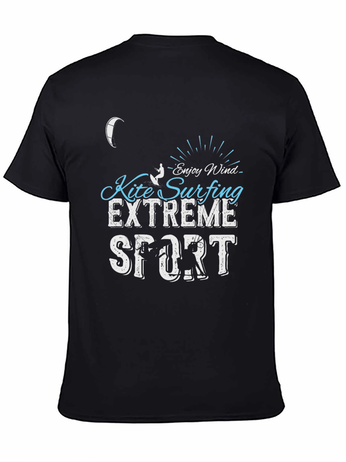 Kite Surfing Extreme Sport Black T-Shirt
