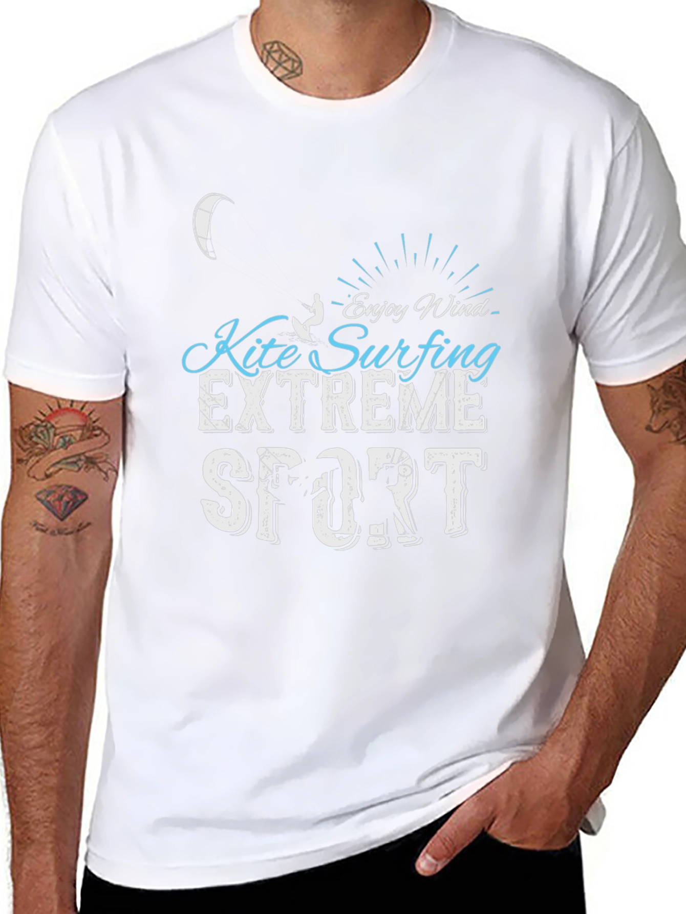 Kite Surfing Extreme Sport Black T-Shirt
