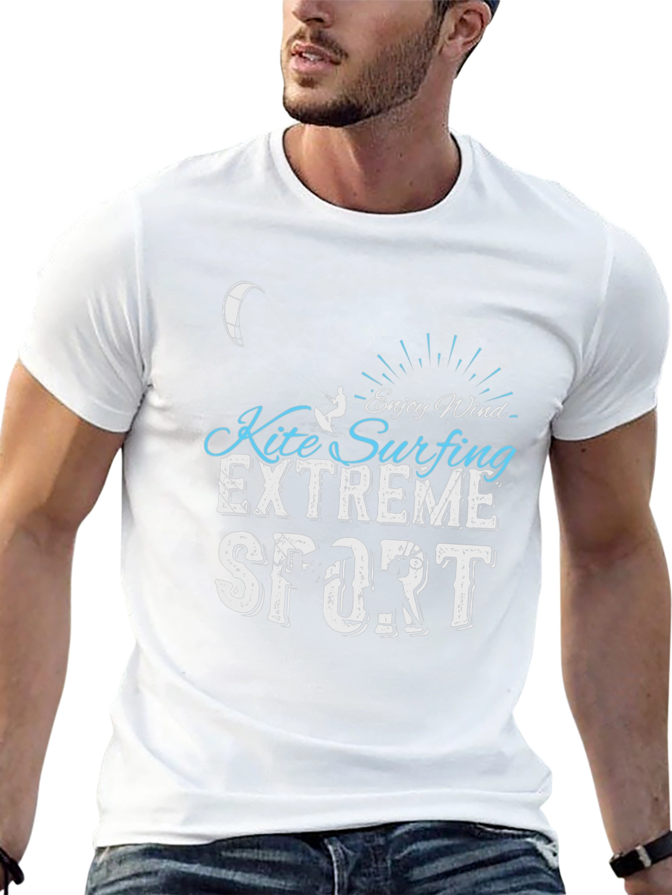 Kite Surfing Extreme Sport Black T-Shirt