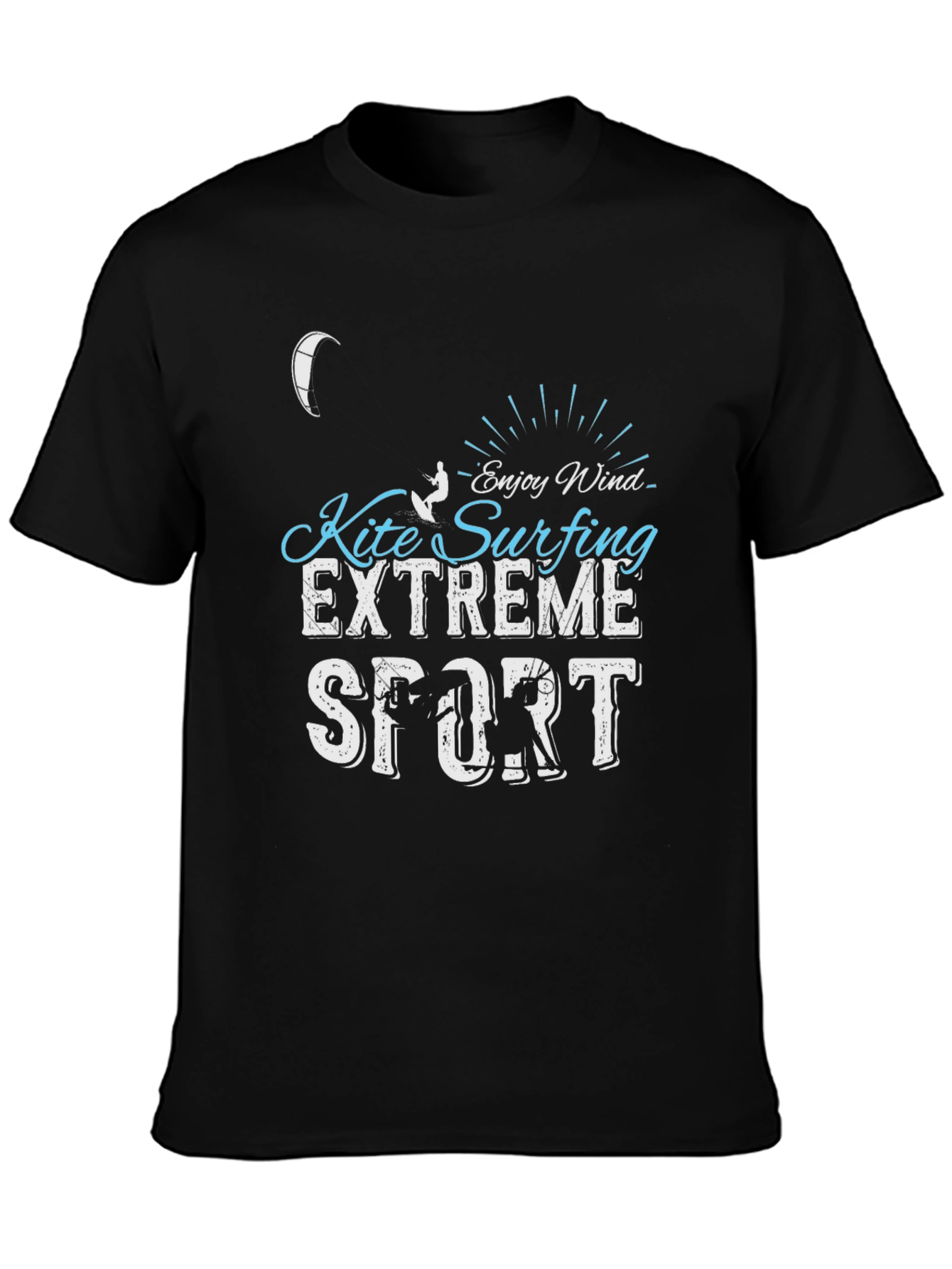 Kite Surfing Extreme Sport Black T-Shirt