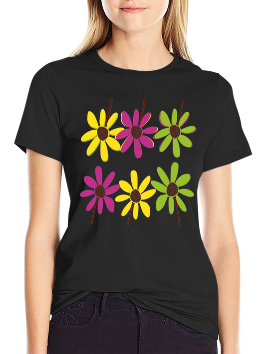 Floral Pattern Black T-Shirt for Men