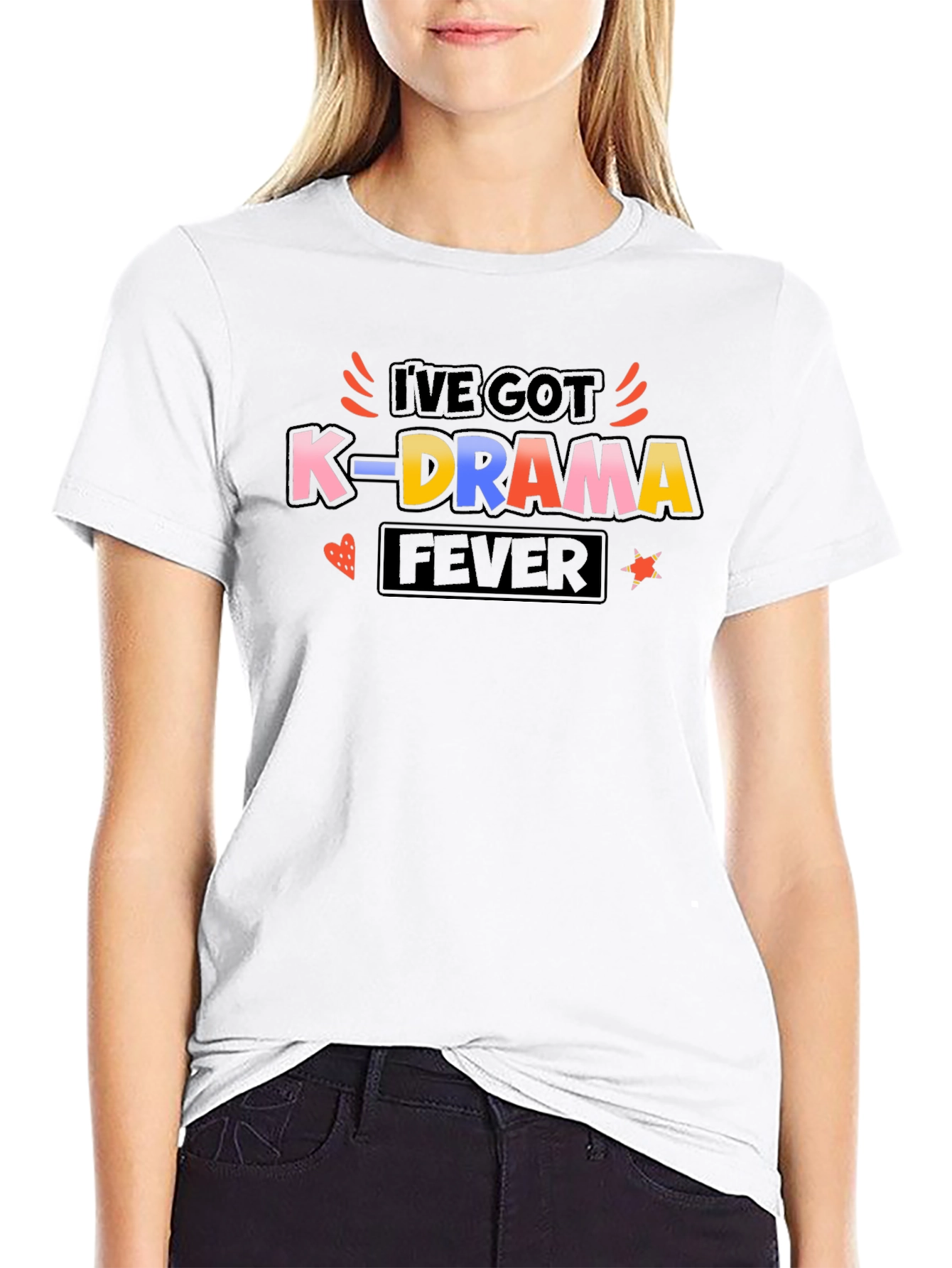 K-Drama Fever Graphic T-Shirt - Black