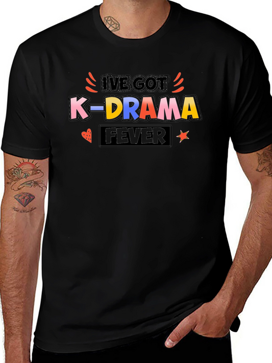 K-Drama Fever Graphic T-Shirt - Black
