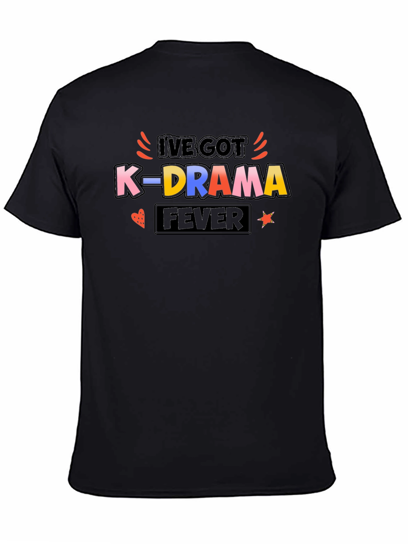K-Drama Fever Graphic T-Shirt - Black