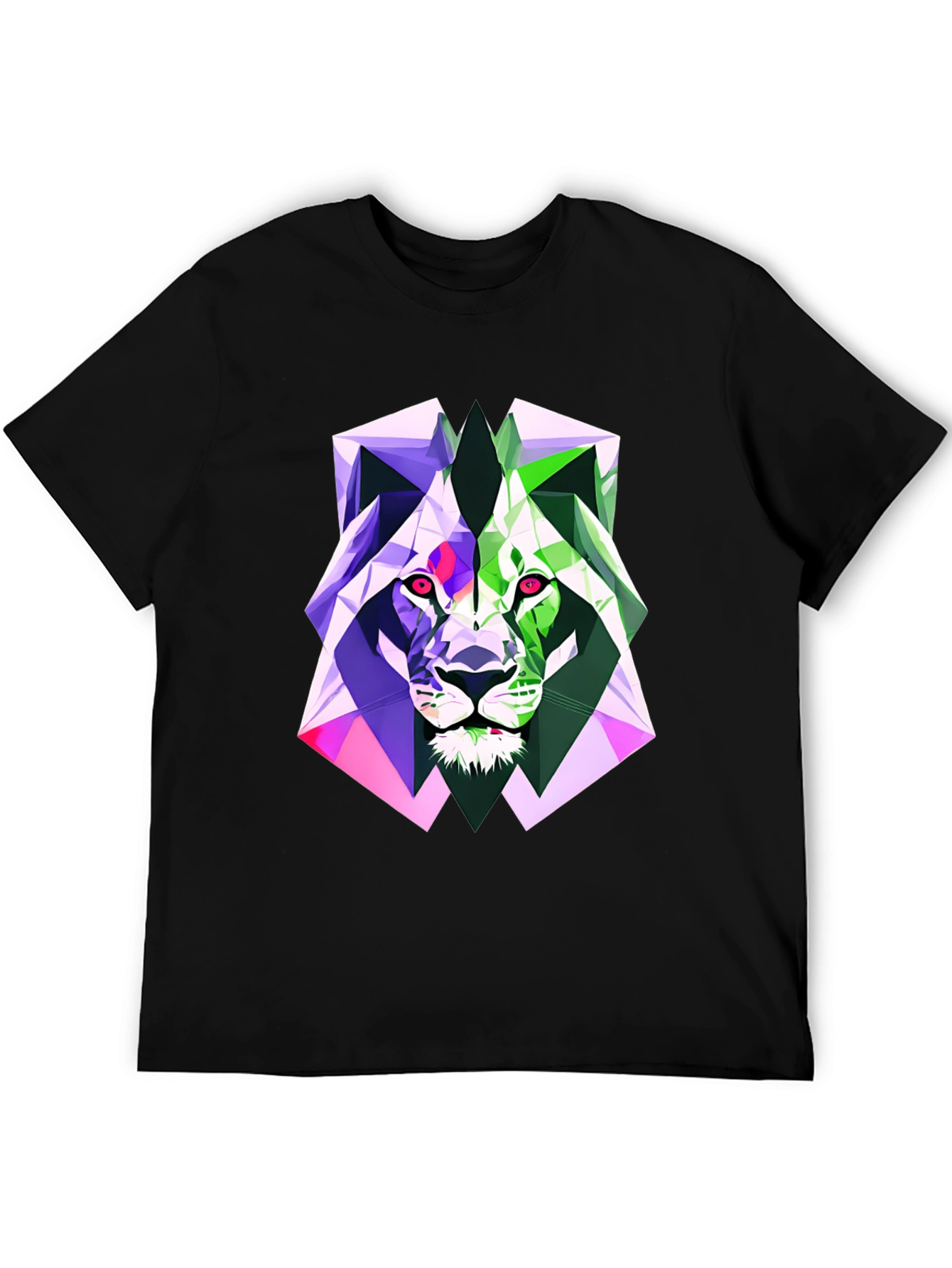 Geometric Lion Graphic Tee - Bold Style