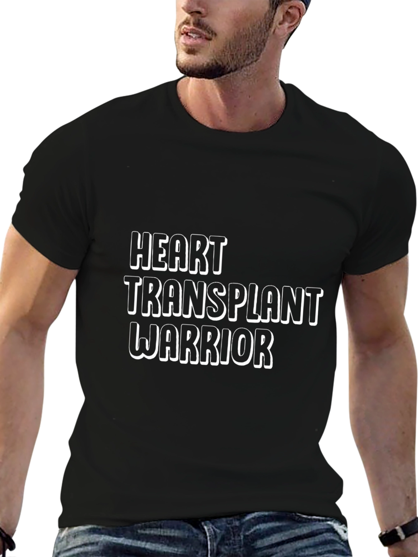 Heart Transplant Warrior Black T-Shirt