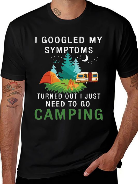 Camping Symptoms T-Shirt - Funny Outdoor Apparel