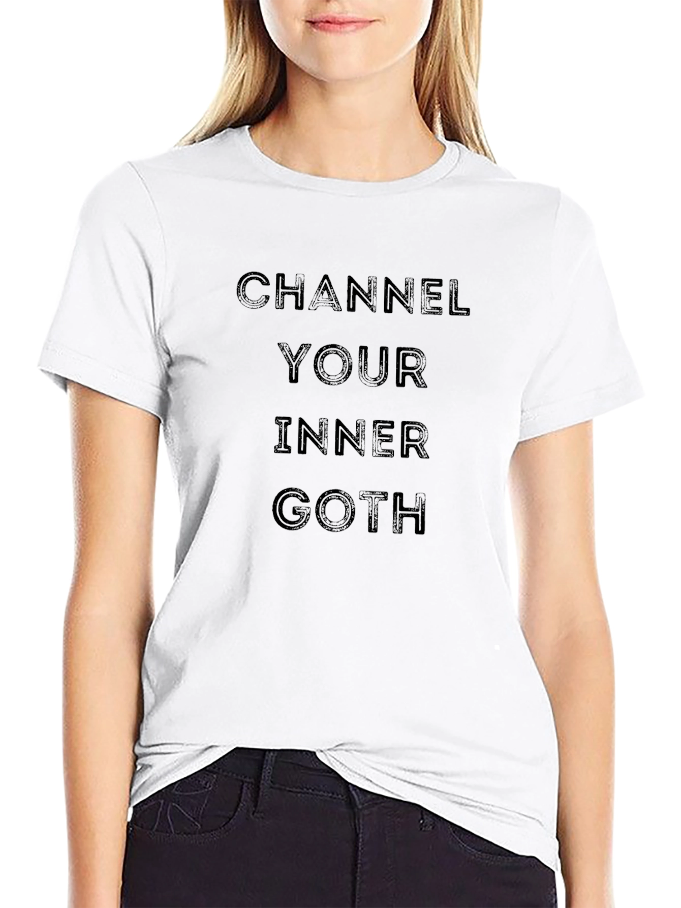 Channel Your Inner Goth T-Shirt - Black Cotton Tee