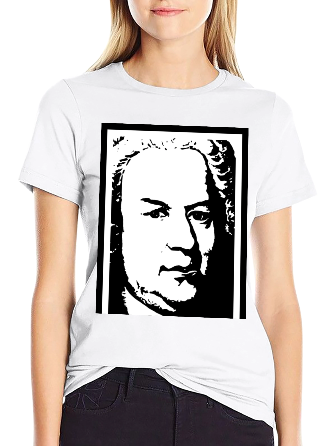 Bach Graphic Tee - Classic Composer Portrait T-Shirt