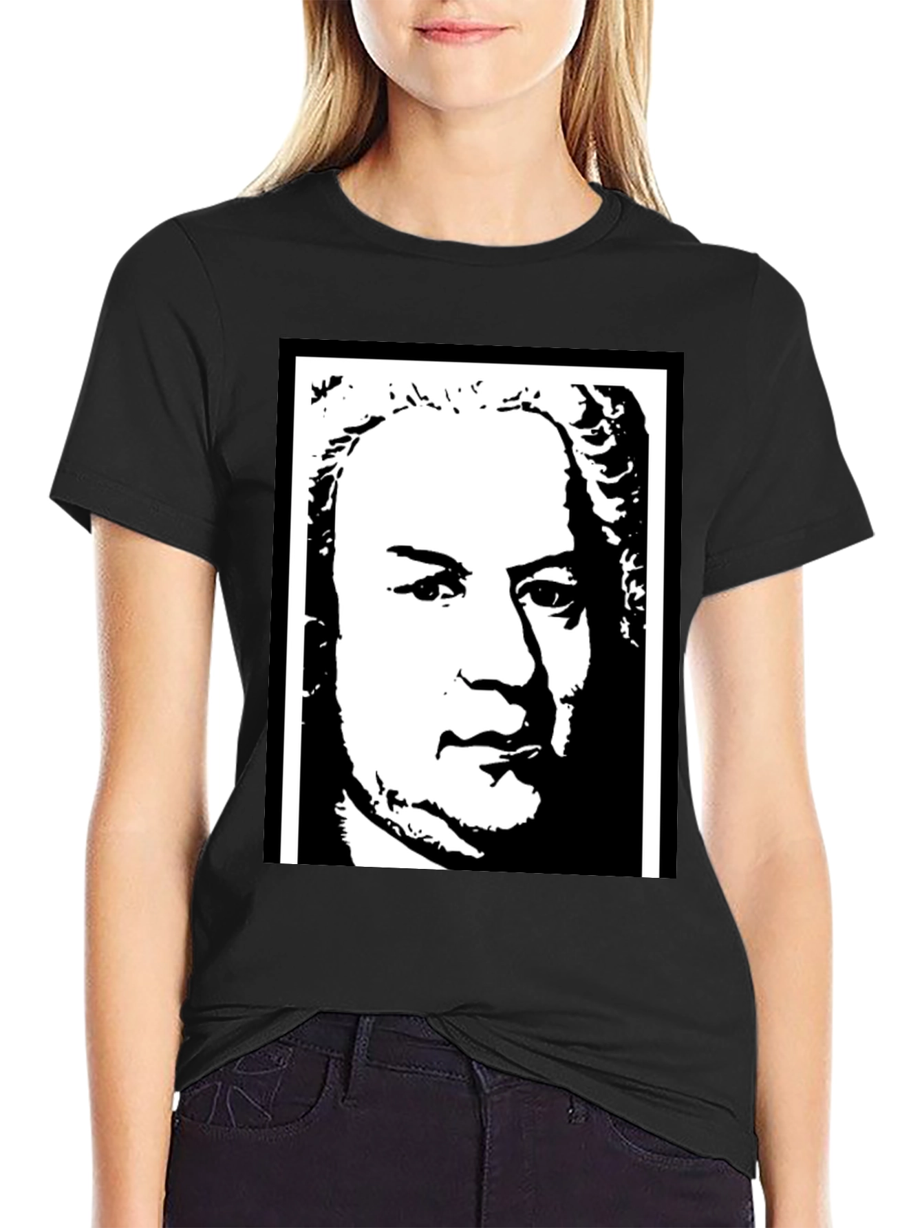 Bach Graphic Tee - Classic Composer Portrait T-Shirt