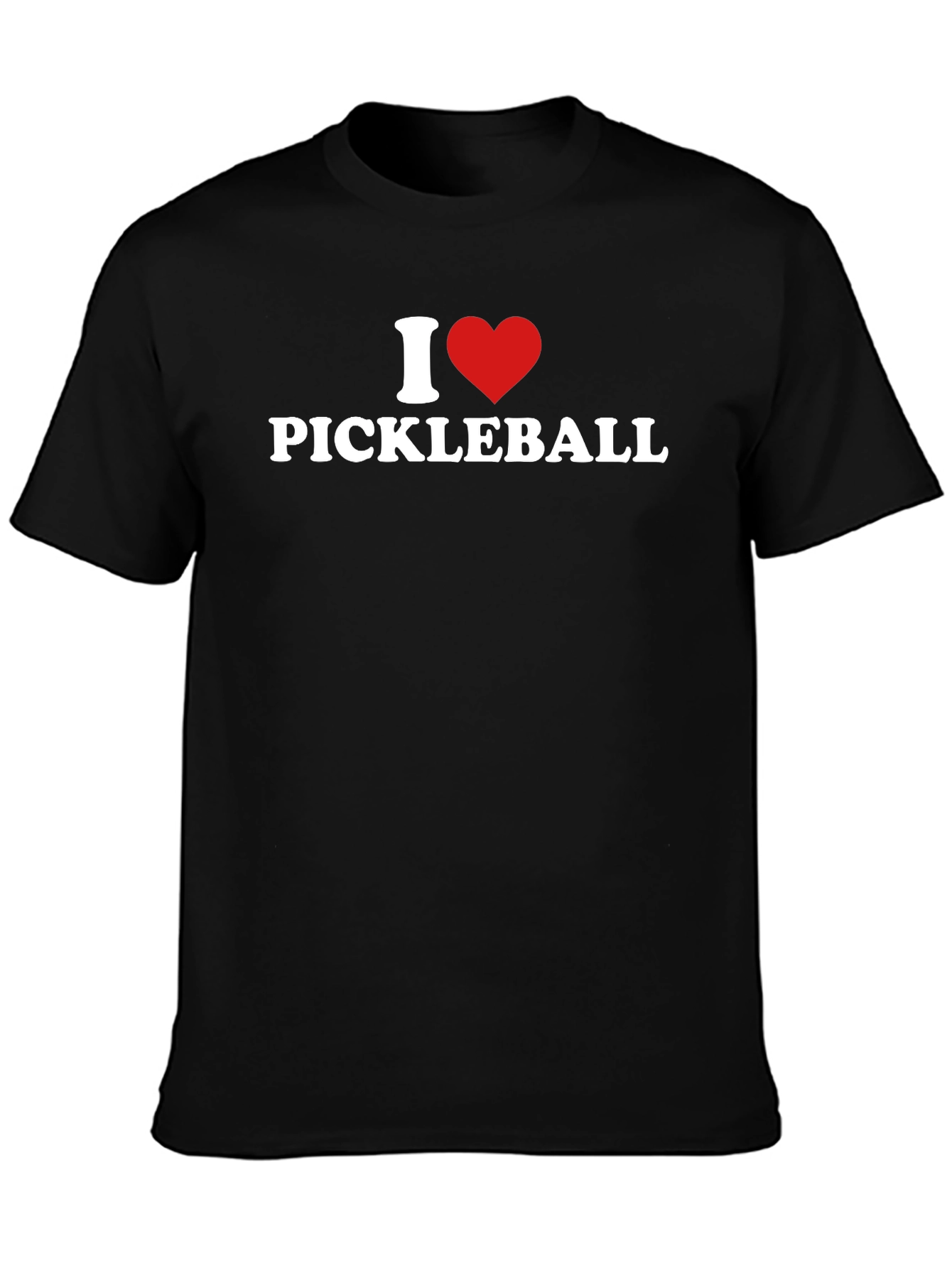 I Love Pickleball Black T-Shirt