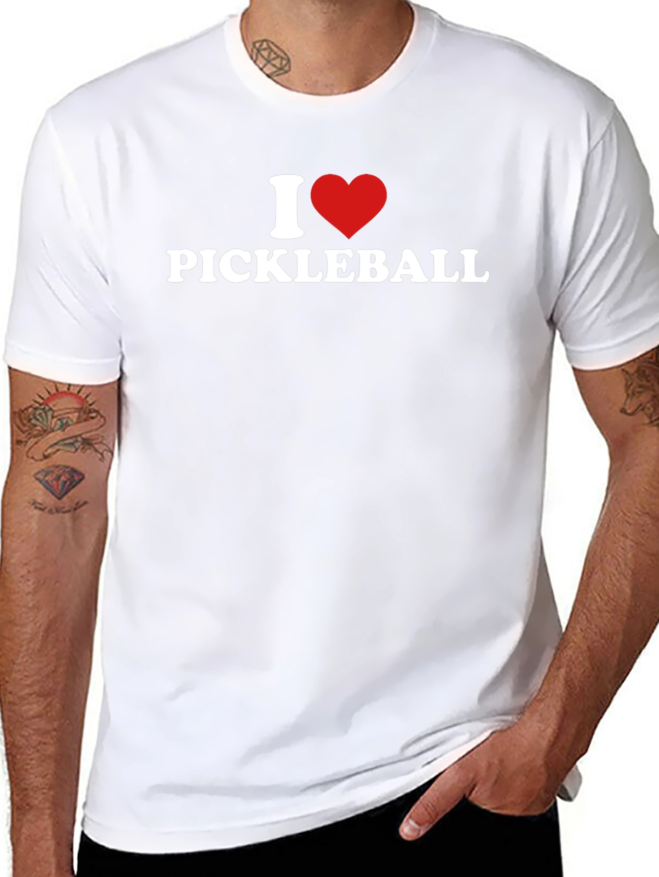 I Love Pickleball Black T-Shirt